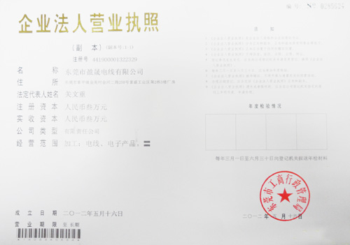 營(yíng)業(yè)執(zhí)照（副本）